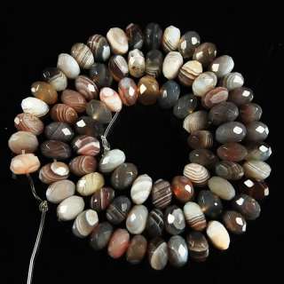 0600 8x5mm faceted Botswana agate rondelle loose beads  