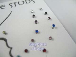 WHOLESALE LOT SURGICAL STEEL CRYSTAL NOSE STUD STUDS  