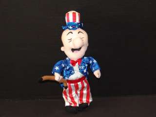 12 Mr Magoo American Flag Plush USA 4th of July Doll Stuffed Animal 