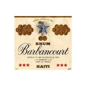  Barbancourt 3 Star Rhum 86@ 750ML Grocery & Gourmet Food