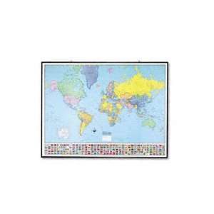 American Map 715723 Heritage full color laminated political world map 