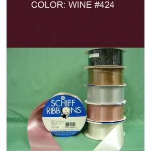    50yds SINGLE FACE SATIN RIBBON Wine #424 1/4~USA 