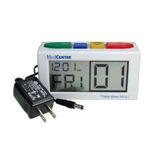  MedCenter 4 Alarm Talking Reminder Clock with AC Adapter 