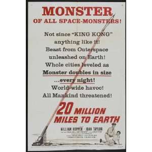  20 Million Miles to Earth (1957) 27 x 40 Movie Poster 