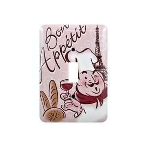  GE 40130 Single Switch Bon Appetit Wall Plate Painted 