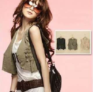 New Korean Women Slim Sleeveless Vest Jacket Top 0763  