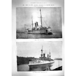   1900 CHINA GERMAN WAR SHIPS YETIS FURST BISMARCK TAKU