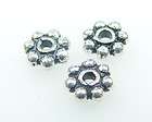 925 Sterling Silver Handmade Bali Daisy Spacer Beads 3.