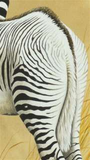 Stephen GAYFORD, Zebra and Foal, ORIGINAL watercolour, large, HIGHLY 