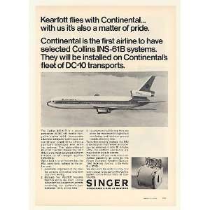   DC 10 Singer Collins INS 61B System Print Ad (49800)