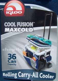 New 36 Can Igloo Beach Cooler Maxcold ROLLING COOLER  