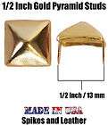 100 Gold Stud 1/2 Pyramid Studs Studded 13mm Tack Spot