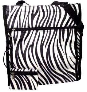 Zebra Animal Print Black White Tote Handbag Purse Bag  