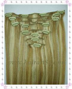 20 8 pcs HUMAN HAIR CLIP IN EXTENSION #12/613,100g  
