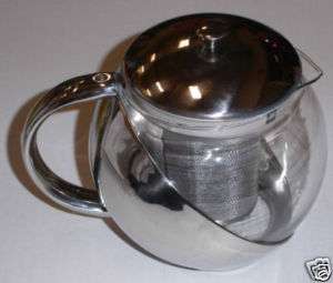 Stainless Steel Glass Teapot Tea pot w/ Strainer 3 CUP  