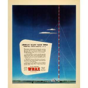  1943 Ad US Tallest WNAX Radio Tower Yankton South Dakota 