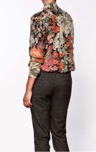 ZARA New 2012 FLORAL print Collar Blouse Shirt Top L Large SOLD OUT 