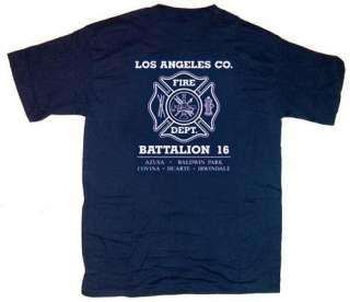 Los Angeles County Fire Dept. Battalion 16 T shirt L  