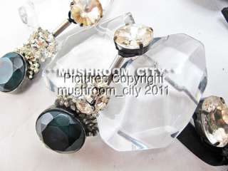 Exquisite Marni 10SS Acrylic Bead & Rhinestone Necklace  