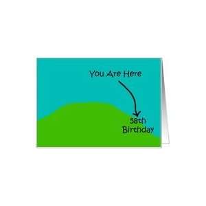  58th Funny Over The Hill Birthday Card Card Health 
