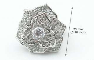 Celebrity Rose Cubic Zirconia Ring 6,6.5,7,8 r1143  