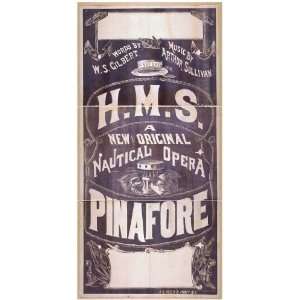  Poster H.M.S. Pinafore a new and original, nautical opera 