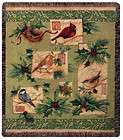 Winter Birds Blue Jay Holiday Tapestry Afghan Throw items in DANCING 