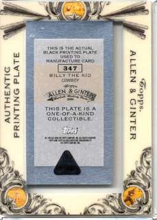   Ginter Billy The Kid Card 347 Black Printing Plate 1/1 RARE HTF  