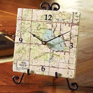    National Geographic My Town TOPO Map Clock 