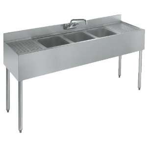 Krowne Metal 18 63C Underbar Sink 3 Compartments with 18 Drainboards w 