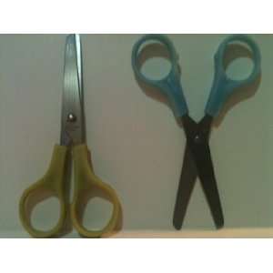 Childrens Scissors 4.65 inch Blunt Tip (6 pair) colors light blue and 