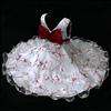   Party Xmas White Burgundy Pageant Flower Girl Dress 10 12y sz 150