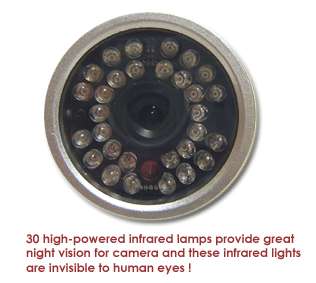 30 high powered infrared lamps provide great night vision for the 