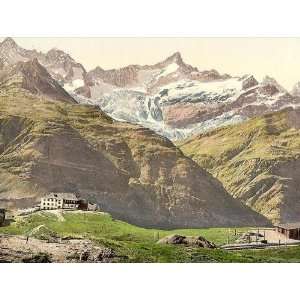   Hotel and Station Valais Alps of Switzerland 24 X 18.5 Everything