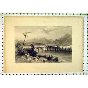  1838 View Bridge Messis Cilicia Mountains River People 