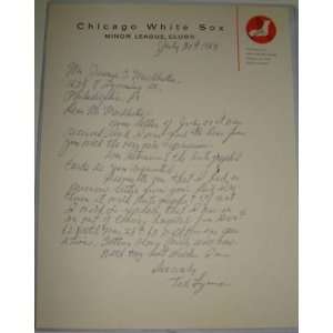  Ted Lyons SIGNED Dated 1963 WHITE SOX Letter JSA Sports 