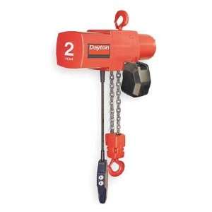  DAYTON 3YB82 ElecChainHoist,2T,10ft Lft,8fpm,230/460V 