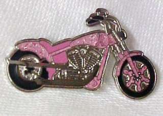 Breast Cancer Awareness Ribbon Motorcycle Biker Pin New  