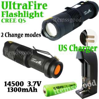 UltraFire Q5 Flashlight Torch US charger 14500 battery  