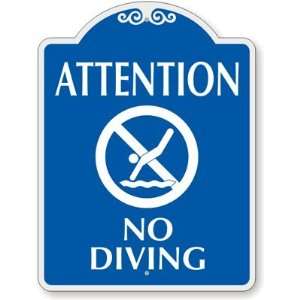  Attention  No Diving (with Graphic) Designer Signs, 24 x 