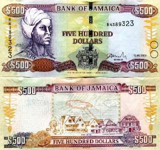 JAMAICA 500 DOLLARS P NEW 2008 UNC  