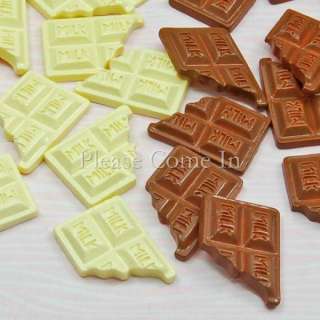 20 pieces of miniature resin milk chocolate in 2 mixed colour .