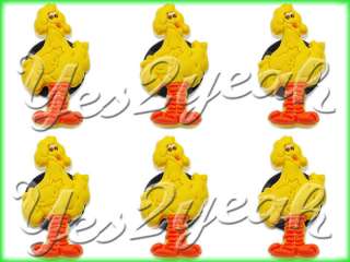 6X Shoe Charms Jibbitz Sesame Street Big Bird 1666  
