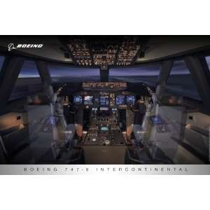  747 8 Flight Deck Poster 