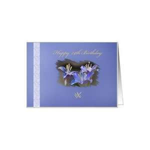  74th Birthday Card with Purple Lily Flower Card Toys 
