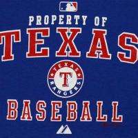 Texas Rangers Blue AUTHENTIC COLLECTION Property of T Shirt YOUTH SZ 