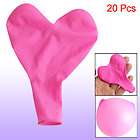 20 Pcs Deep Pink Heart Shaped Latex Balloon Ornament