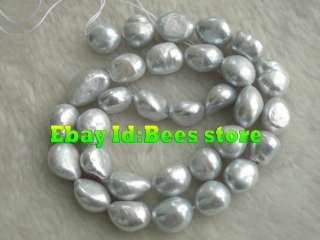 Beautiful 10 14mm Silver gray Freshwater Pearl  