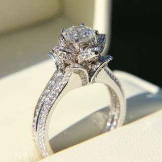 CUSTOM MADE 2 carats UNIQUE Rose Flower DIAMOND Engagement ring  