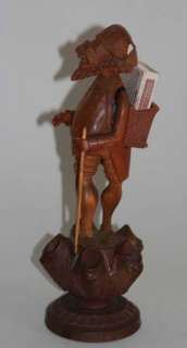 CARVING ANTIQUE PIPE AND MATCH HOLDER FIGURAL GNOME  